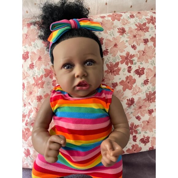 🆕22.8 Inch Reborn Doll with Soft Body African American Charlotte Girl Doll - Picture 2 of 13